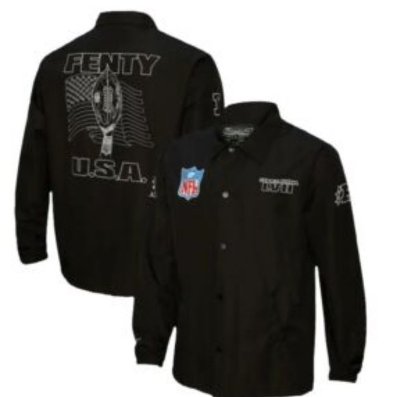Fenty Mitchell & Ness Super Bowl LVII Unisex Coaches Jacket Large L New Rihanna - Picture 1 of 3